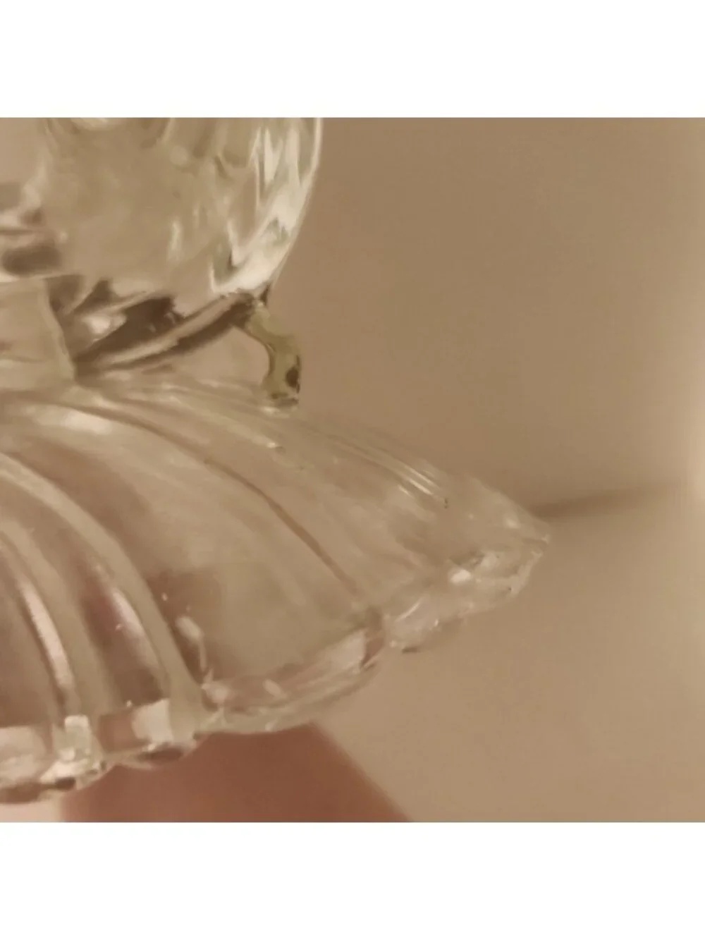 Vintage Art Deco Clear‎ Glass Double Taper Candle Holder Ribbed Fan Base 1940
